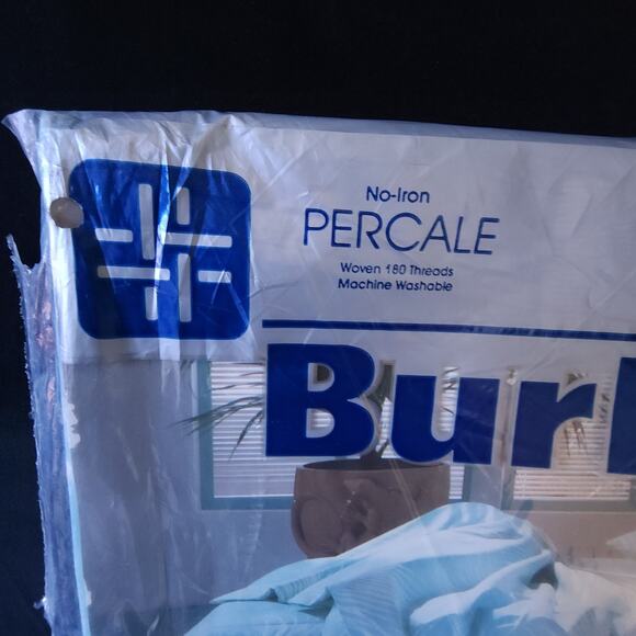 Vintage Burlington No-Iron Percale Floral Twin Sheet 4 Pcs Set Tropical Green - Picture 6 of 10